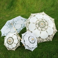 Čipka za sunčanje Suncehade Wedding Bridal Kišobran ukras Retro modna Drvena ručka Dekorativni kišobran