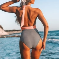 Žene seksi jedan solidnski bez leđih brzina bikini set dame za kupanje odijelo Žensko Slim plivačke haljine uz plažu ispod kupaći kostim