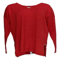 Halston ženskom džemper SZ XS Crisscross V-izrez pulover crvene boje