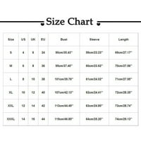 Ženski vrhovi V-izrez modna bluza Grafički ispisi Ženske majice Ljetni tunik Dugi rukav Tee Bijeli XL
