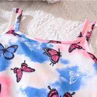Ljetne haljine za djevojčice Djeca djeca leptira bez rukava print print princeza haljina modne odjeće za 5 godina