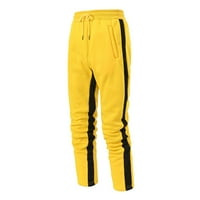 Wendunide muške hlače Muške jesenske i zimske labave sportske sportove ravno učvršćene pantalone u boji žute xl