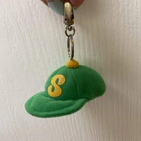 Green Yellow Mini bejzbol šešir Početni S Plish mekani punjeni ključ za ključeve lančanog prstena za rođendan božićno poklon novi