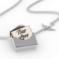 Ogrlica za zaključavanje Vintage slova istinska ljubav u srebrnom kovertu Neonblond