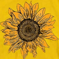 Košulje za žene Trendy cvjetni ispisani suncokret grafički kratki rukav Crew vrat Ležerne prilike za odmor Tees Bluzes