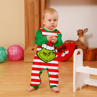 Smiješne božićne pidžame za obitelj, podudaranje pidžama, mališane božićne pidžame djevojke-zelene crvene pruge i zelene vilenjake s božićnim šeširima uzorku