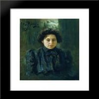 Portret umjetničke kćeri Nadezhda uokvirenog umjetničkog tiska Repin, Ilya