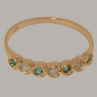 Britanci napravio 14K ružila od zlata prirodnog i smaragdnog ženga Vječni prsten - veličine 9