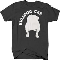 Buldog CAB Funny Vožnja ljubav majica za velike muškarce 3xl tamno siva