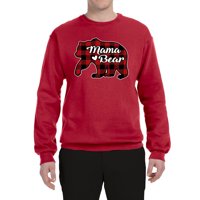 Mama medvjed cool plašten odgovarajući dizajn ružnog božićnog džempera unise grafička dukserica Crewneck, crvena, velika