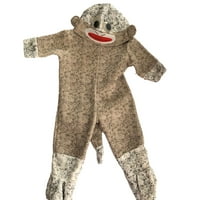 Dojenčad dječaci Djevojke Brown Sock Monkey Halloween Kostim kombinezona 0- mjeseci