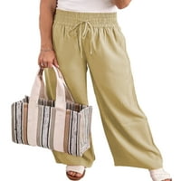 Glonme Ženski elastični struk Ležerne prilike zavoja za zavoj na plaži Loungewear čipkajte svakodnevne nose palazzo pant pant