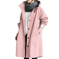 Labavi komforan kaput sa kapuljačom Žene Elegantni withbreaker divlji zimski kaput mali kaput ružičasti xxxxl