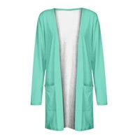 Leesechin jakne za žene plus veličine boja za čišćenje dugih rukava casual tops bluza sa džepnim kardiganom