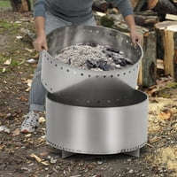 Vatrena jama bez puštanja na otvorenom, prijenosni štednjak od nehrđajućeg čelika sa postoljem, jedinstvenim dizajnom pepela, H: 11. In, 26. lbs - idealan za kampiranje