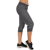 Ženske ljetne casual Solid Color Sportske hlače Žene Slim Yoga Hlače za žene Crni XL