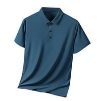 Muške polo majice ledene svilena okreću ovratnik kratki rukav nalik na golf rukav za muškarca