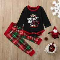 Juebong Family Božićni pidžami za odrasle dječje Xmas Porodično slanje noćne odjeće PJS salon nosite dijete Toddler Baby Pismo Ispis Top bluza + hlače Porodična odjeća pidžama