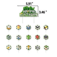 Fudbalski poklopac - uključuje nogometni baloni, banner za sretan rođendan, topteri za torte za dječake Sportski tematski ukrasi rođendan