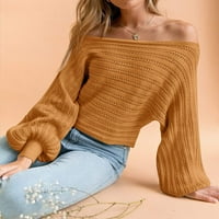 Ženski jesen casual dugih rukava CABLE CABLE pletilo labav pulover džemper Jumper Top