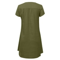 Haljine za žene ženska smjena V-izrez kratki rukav cvjetni kratak kratak haljina za promjenu klirensa zelena 5xl
