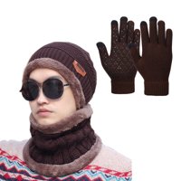 Ženske kape žene i muškarci zimski pleteni pletene kape šal dual namjenhat za zaštitu uha vjetrovitosti tople rukavice tri set kape za muškarce