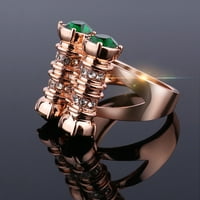 Jedinstveni dizajn metalni geometrijski kvadratni cirkon ženski prsten poklon nakita