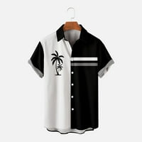 Joau muške havajske majice kratkih rukava patchwork color casual gumb down ljetna plaža za odmor haljina s-4xl