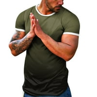 Bjutir modne majice za muškarce proljeće ljetno casual sportski colorblock gradijent okrugli vrat pulover kratkih rukava majica