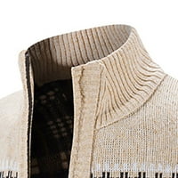 Gathrrgyp Womens dugih rukava bluza plus veličina za zimu, muški džemper kaput plus baršunasti labav pleteni džemper tiskani kardigan casual