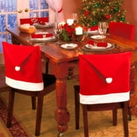Božićna stolica pokriva Classic Santa CAP dizajn stolice za ručavanje klizača Kućni dekorski akcenti