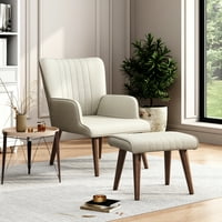 Corvus Latvija Moderna akcentna stolica sa salonama smještena sa dnevnim boravkom, stolica i otomansko setovi sivo drvo, metalni ototanski, prilagođeni presvlaka