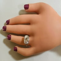 Zaručni prsten u 14k bijelo zlato sa 4,40ct prirodnim okruglim sjajnim bijelim safirnim centrom