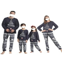 Božićna porodica koja odgovara pidžami set za odrasle djece tiskane vrhove + duge hlače za odmor za odmor Spavaće odjeće PJS set