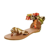 Vezati sandale za žene djevojke putni gladijator ravne sandale za ljetnu plažu na plaži gležnjače kanta od ravnih rimskih flip flops cipele sandale
