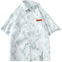 Njoeus muns majica Comfort Boje Thirt muško ne-pozicioniranje majica Havajska majica Casual Udobna majica na plaži Kratki rukav lapeli Torp bluza plus veličina za muškarce na klirensu