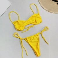 Žene Bikini set Custo Color Cross Tie Split Bikini kupaći kostimi