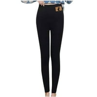 Hinvhai Plus veličine hlače za čišćenje žena raspona ženske gamaše visoki struk držite tople duge hlače