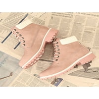 Gomelly Women Zimske čizme Ležerne cipele za gležnjeve SOLE borbene čizme Udobne kratke čizme Ženske ženske cipele ružičaste s obloženim 11