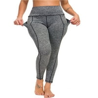 Trowalwalk joga hlače sa džepovima za žene visoke strukske temmske temmske gamaše Workout Gym ActiveWear plus veličina