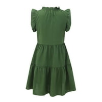 Opružne haljine za žene za žene Elegantni ruff-haljina s montima za žene od ramena, vojska zelena XXL