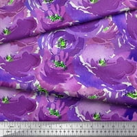 Soimoi Purple Crepe svilena tkanina cvjetna ploča za cvijeće, tkanina za ispis sa dvorištem široko