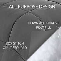 Swift Home All-sezona dolje Alternativni pojedinačni komfor i prekrivač umetnu 1-komadni posteljinu sive twin
