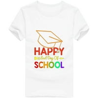 Sretan posljednji dan školske majice majica majica za unise smiješno diplomiranje poklon pismo Ispiši slatke majice