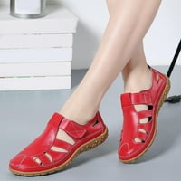 Ženske sandale za čišćenje ljetnih dame sandale šuplje rupe Ženske prozračne cipele za prozračivanje crvene boje