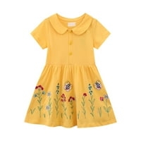 Cvijet mali i srednji dječji odjeća pletena pamučna haljina kratkih rukava odjeća za djecu
