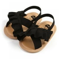Xmarks Baby Toddler dojenčad Djevojke meke zatvorene nožne letnje sandale cvijeće princeze ravne cipele crna 12-18m
