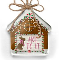 Ornament je ispisao jedan obostrani skok rustikalni čokoladni zeko Božić Neonblond