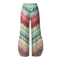 HHEI_K modni ženski visoki struk ležerni otisak labavih elastičnih struka dvostruke džepne hlače duksele žene