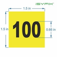 ISYFI žute zaredom naljepnice - na 100, set - vinil samoljepljivi vrhunac naljepnica, idealan za zalihe, skladištenje, organiziranje, kutije, kutije za alate, ormariće i još mnogo toga